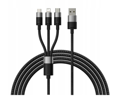 Kabel Baseus Kabel 3w1 USB - micro USB / Lightning / USB C 3.5A 1.2m  cza